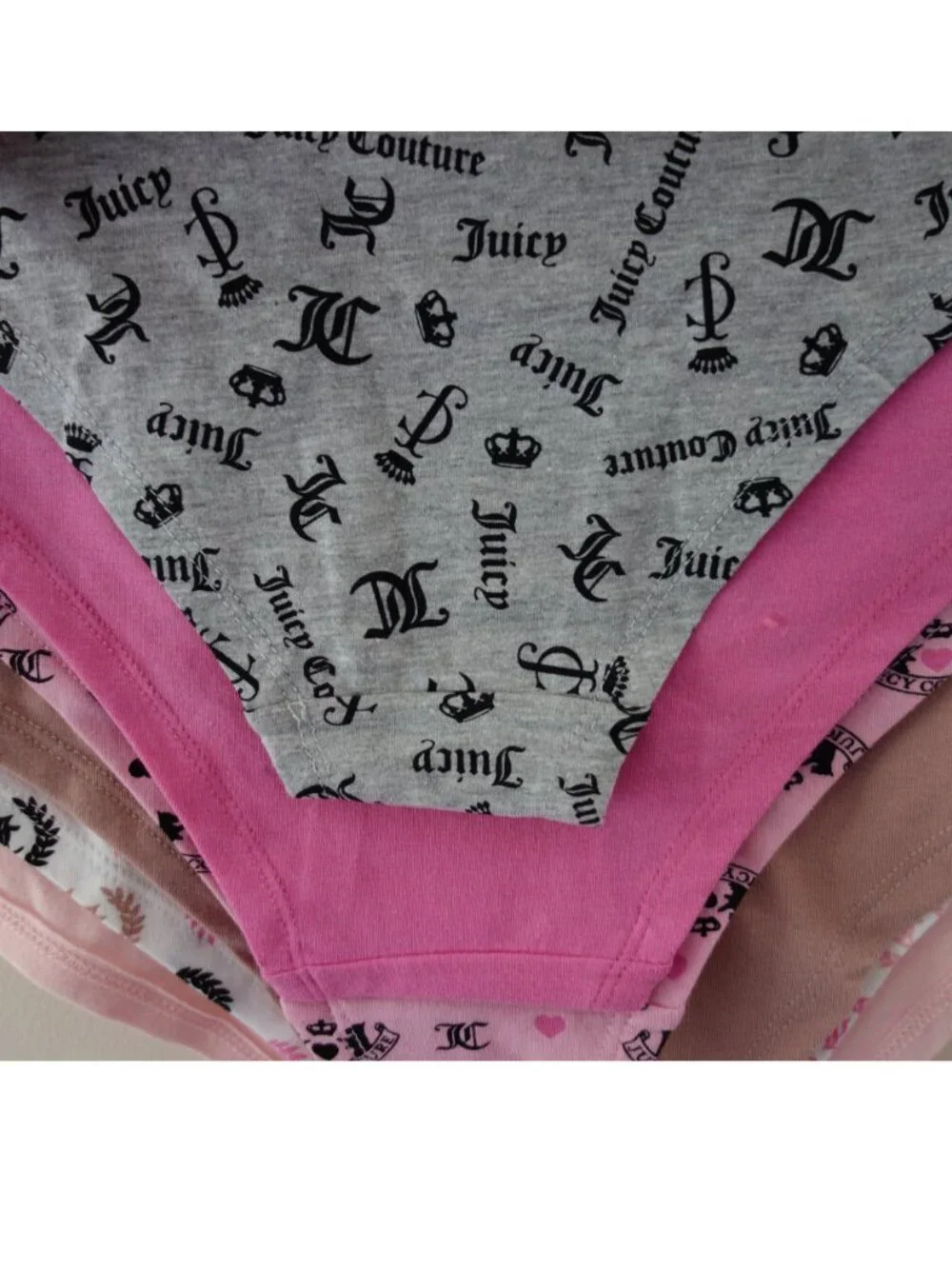 Juicy Couture 7-Pack Soft Stretchy Cotton Cheeky Panties logo (M) NWT